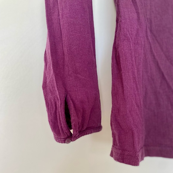 Thyme Purple Babydoll Style Maternity Long Sleeve Shirt - Picture 7 of 8